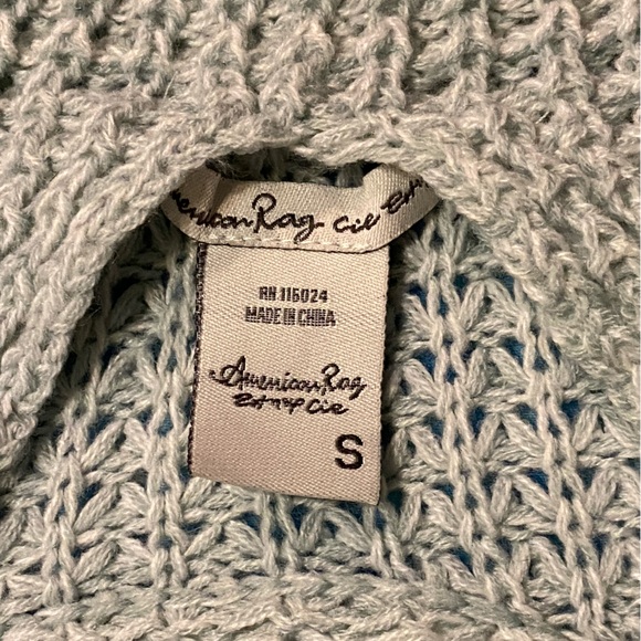 SALE! American Rag oversized sweater,dusty blue,open back,corset sleeves,NWOT, S - Picture 6 of 8